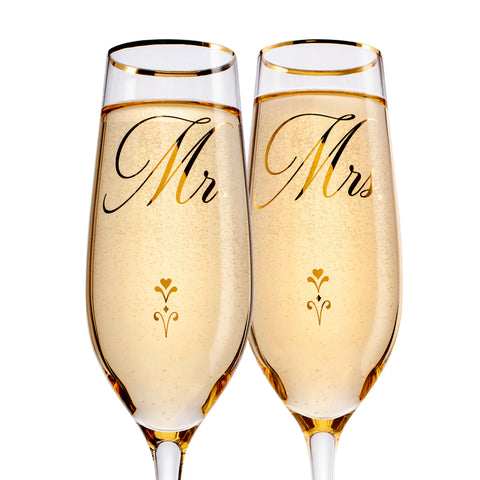 Mr. and Mrs. Champagne Flutes